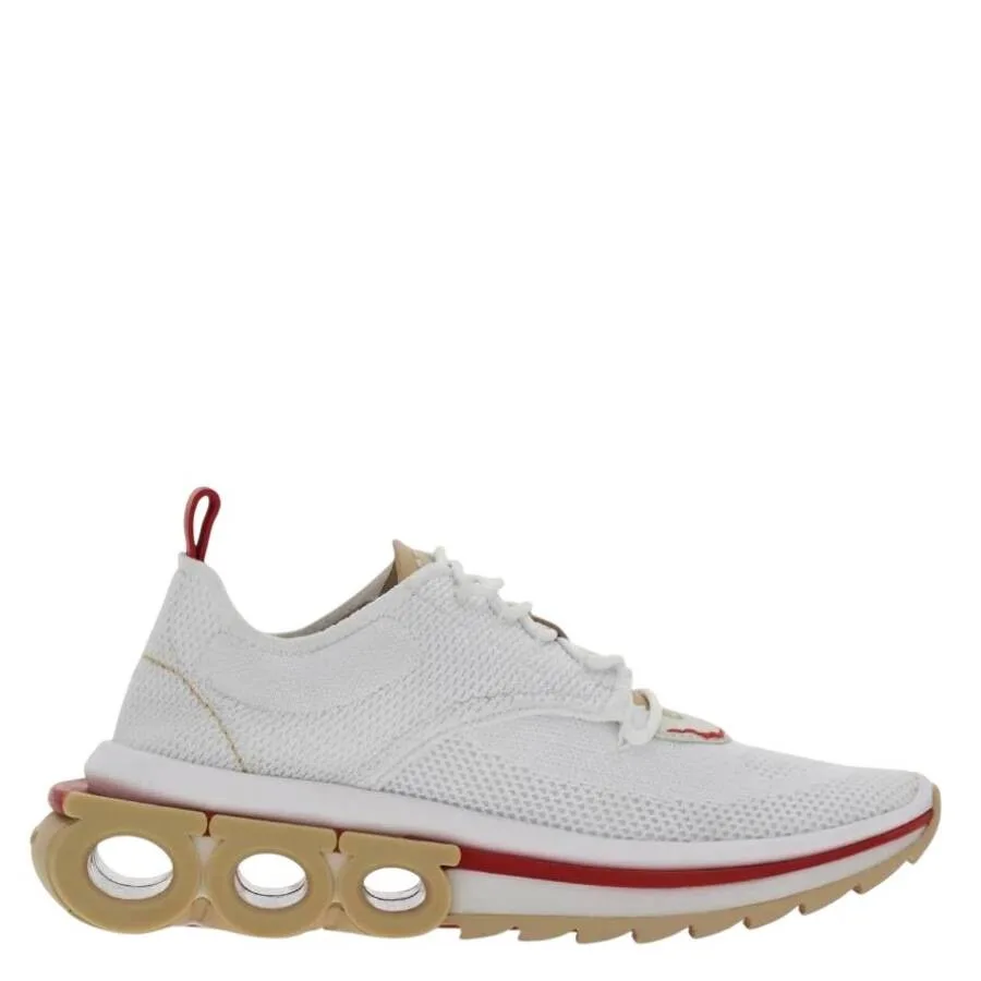 Кроссовки Ferragamo Nima Knit Gancini низкие, белый