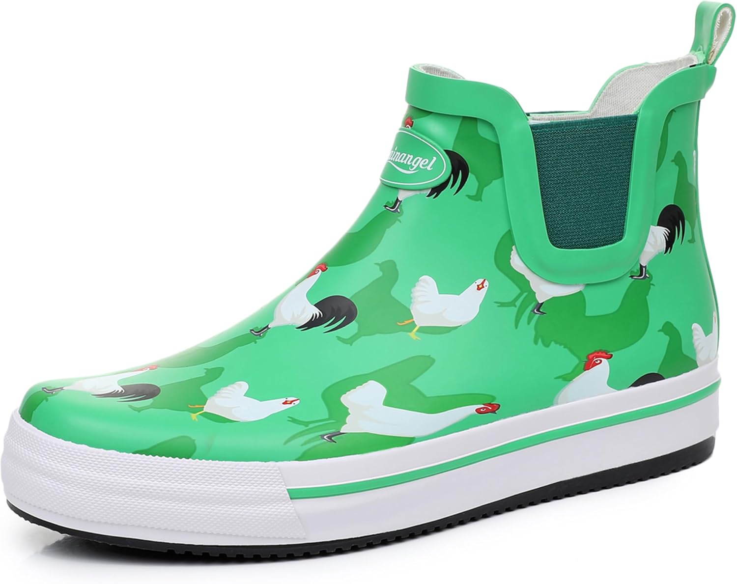 

Дождевые сапоги RAINANGEL для женщин и мужчин, унисекс, до щиколотки, противоскользящие, удобные, легкие, для работы в саду и на открытом воздухе, водонепроницаемые сапоги для рыбалки, зеленый