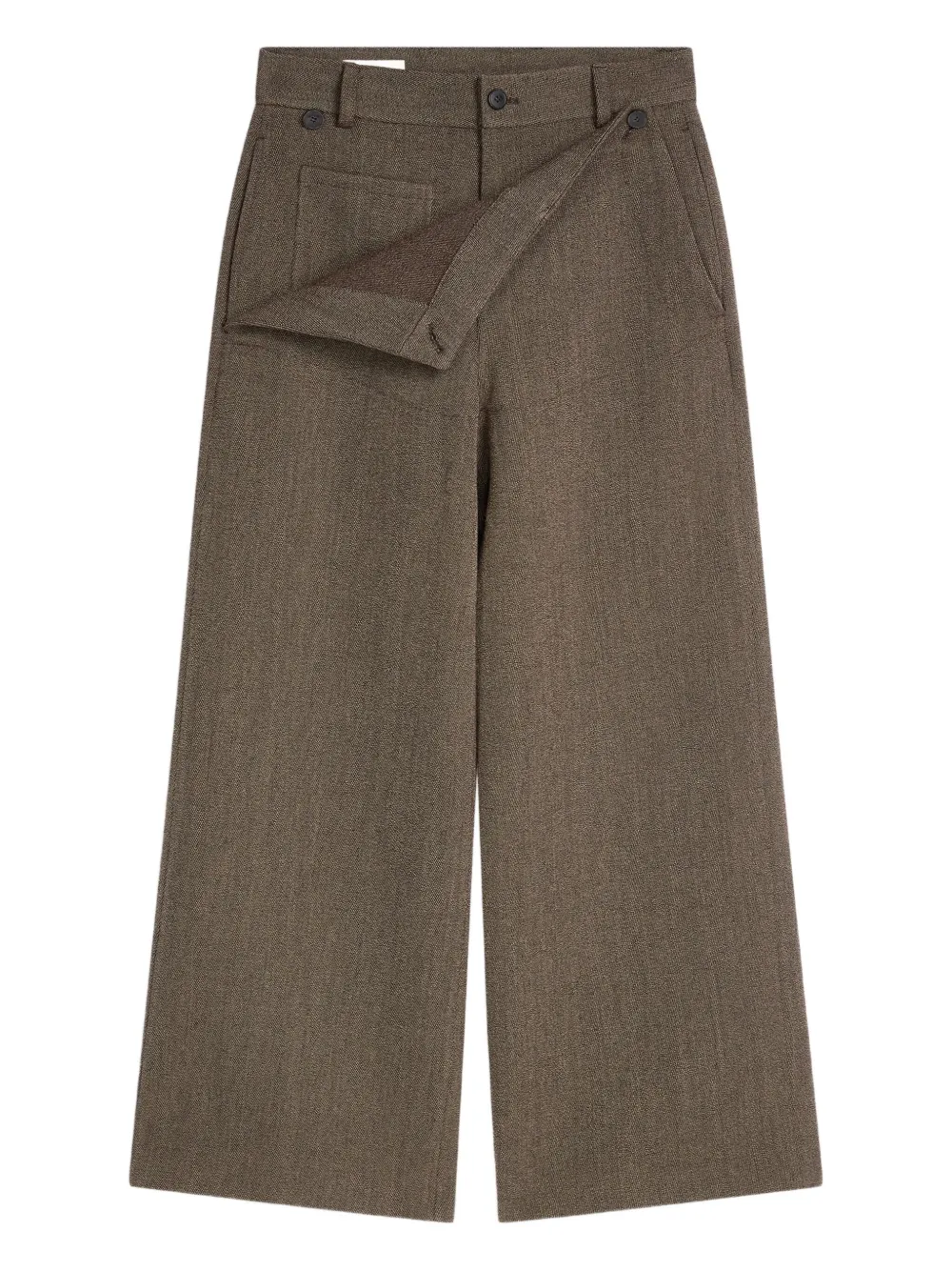 

Шерстяные брюки с запахом DRIES VAN NOTEN, коричневый