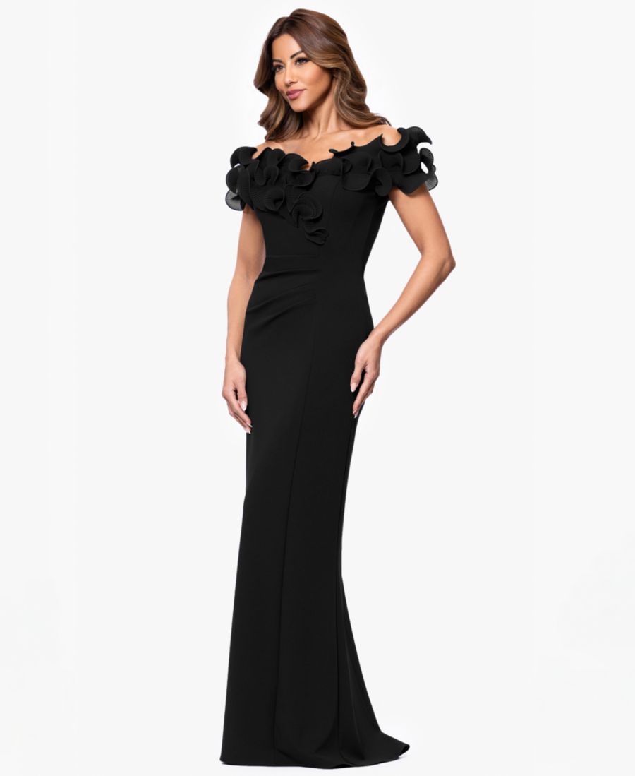 

Небольшое платье с оборками, вырезом сердечко, силуэтом русалка XSCAPE, Black