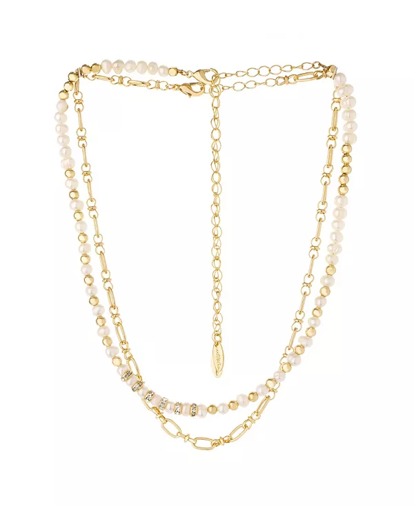 

Комплект ожерелий из бисера и пресноводного жемчуга Ettika, gold-plated