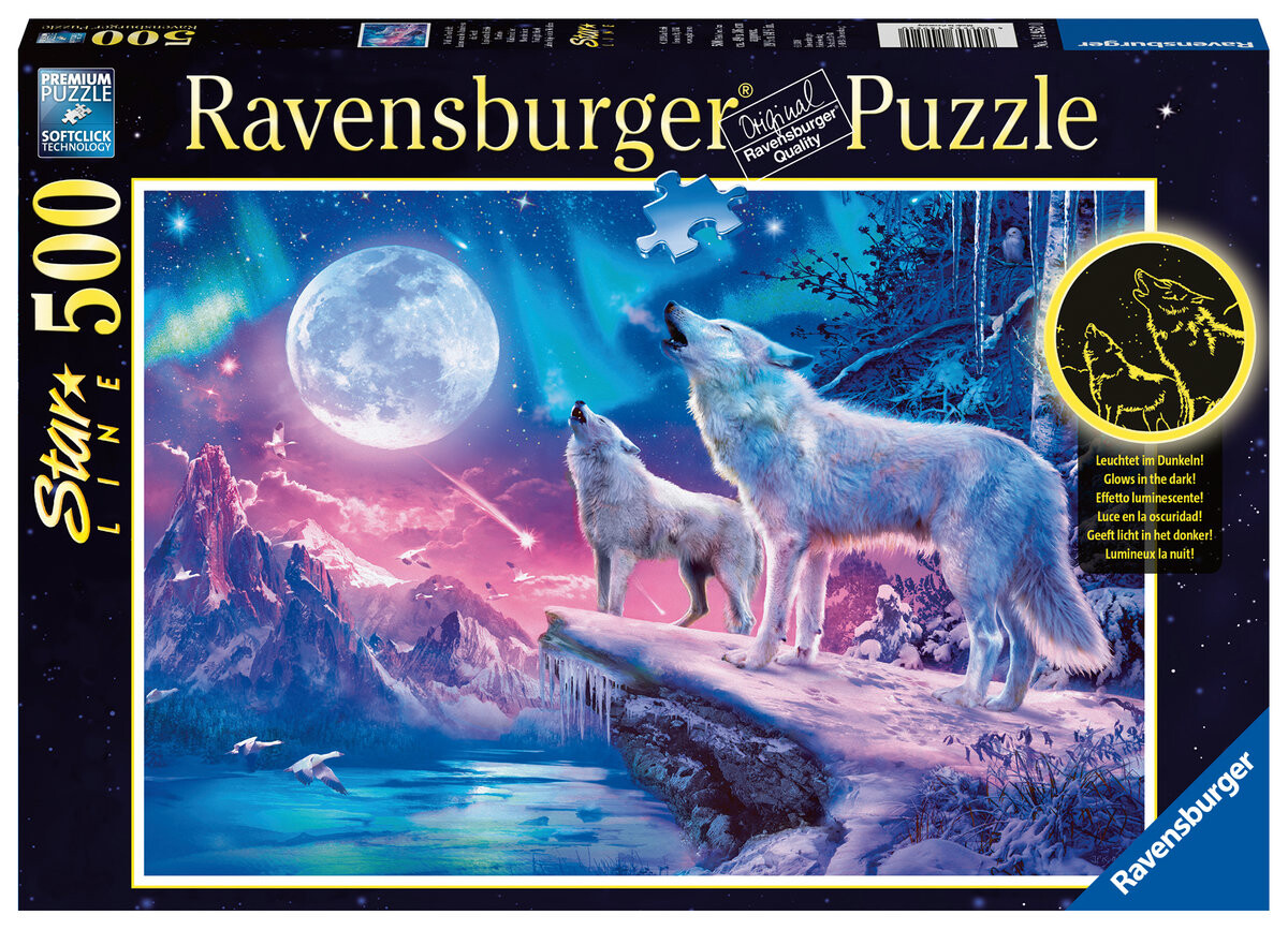 

Ravensburger, пазл, Светится в темноте, Волки в северном сиянии, 500 шт.