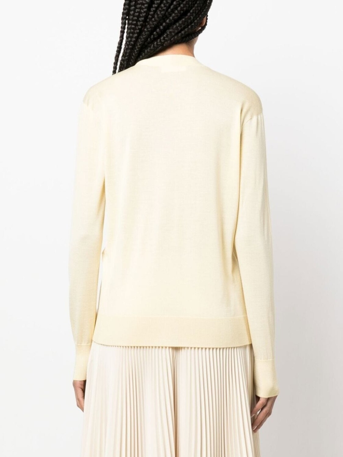 Jil Sander кардиган тонкой вязки с V-образным вырезом, желтый — фото 4