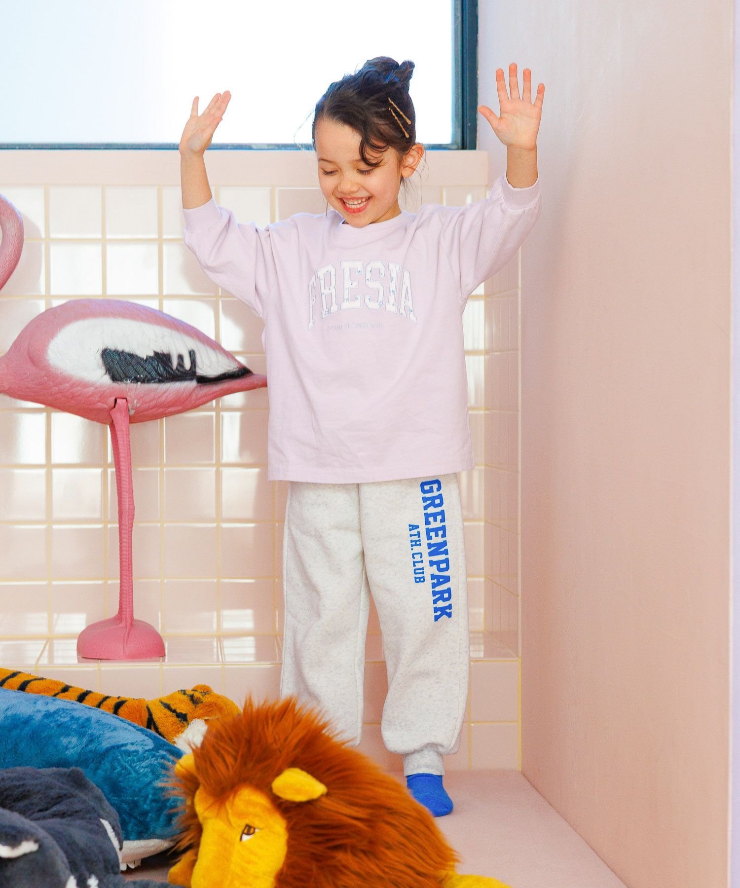 Футболка с длинными рукавами и принтом в стиле Лолита / 100-120 см / 645447 GLOBAL WORK, Lavender Pink (College) 22 — фото 4