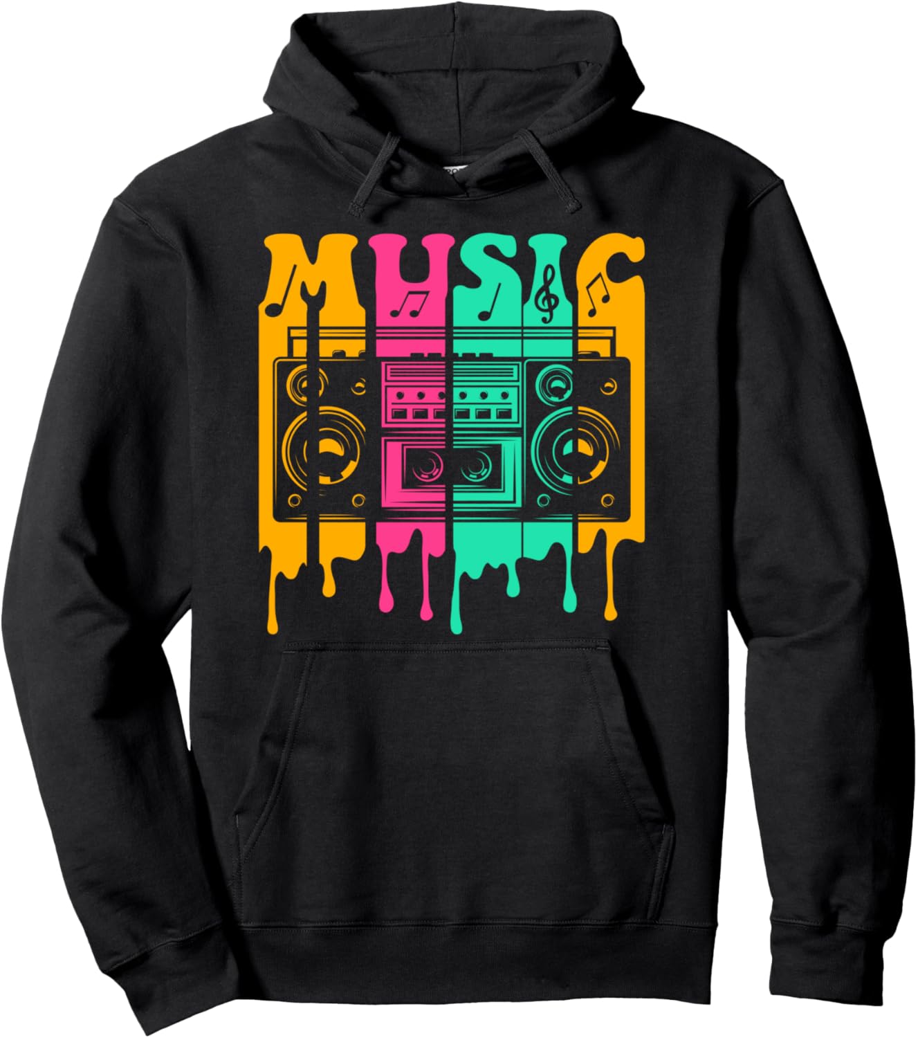 

Музыкальная толстовка Ghettoblaster Painted Colorful Equalizer Hip Hop Retro Hoodie Sound Engineer Musician Audio Technician Gift, черный