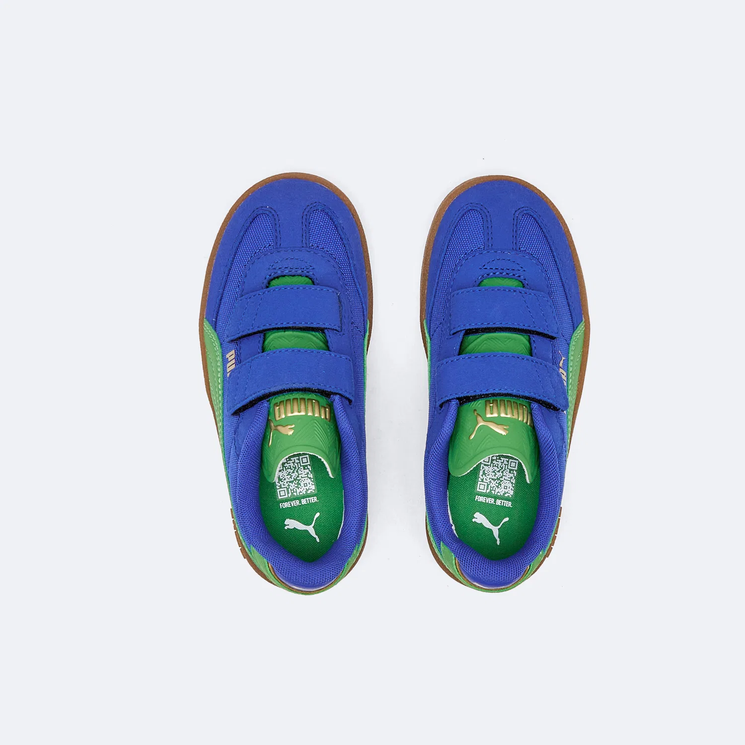 Низкие детские скейтбордические кроссовки Electric Blue Kids' PUMA, Electric Blue-Green Fruit — фото 4