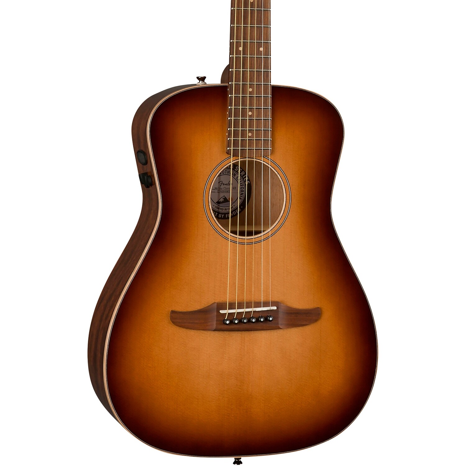 

Fender California Malibu Classic Pau Ferro Акустически-электрическая гитара с накладкой на грифе Aged Cognac Burst