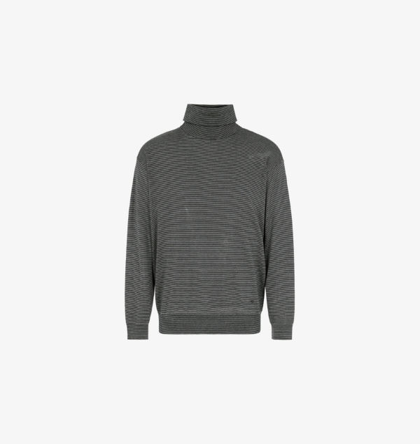 

Полосатый водолазный джемпер классического кроя Emporio Armani, синий