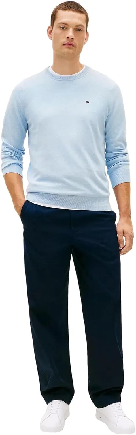 TOMMY HILFIGER / Мужской пуловер / PIMA ORG CTN CASHMERE с круглым вырезом, синий — фото 4