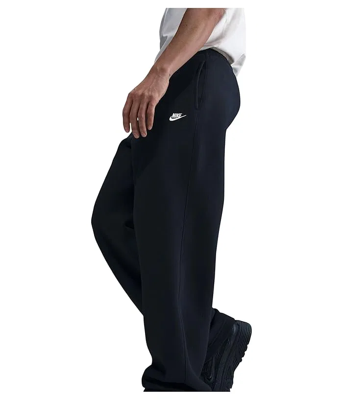 Штаны флисовые Club Open-Hem Nike, Black/Black/White — фото 4