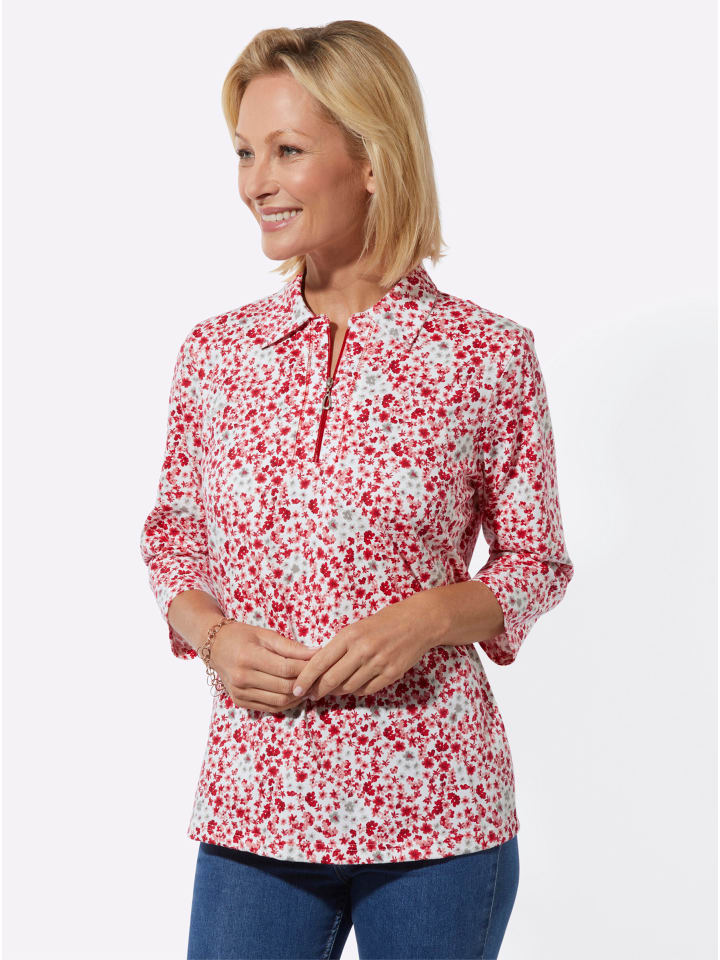 

Рубашка-поло с принтом красного и экрю WITT WEIDEN