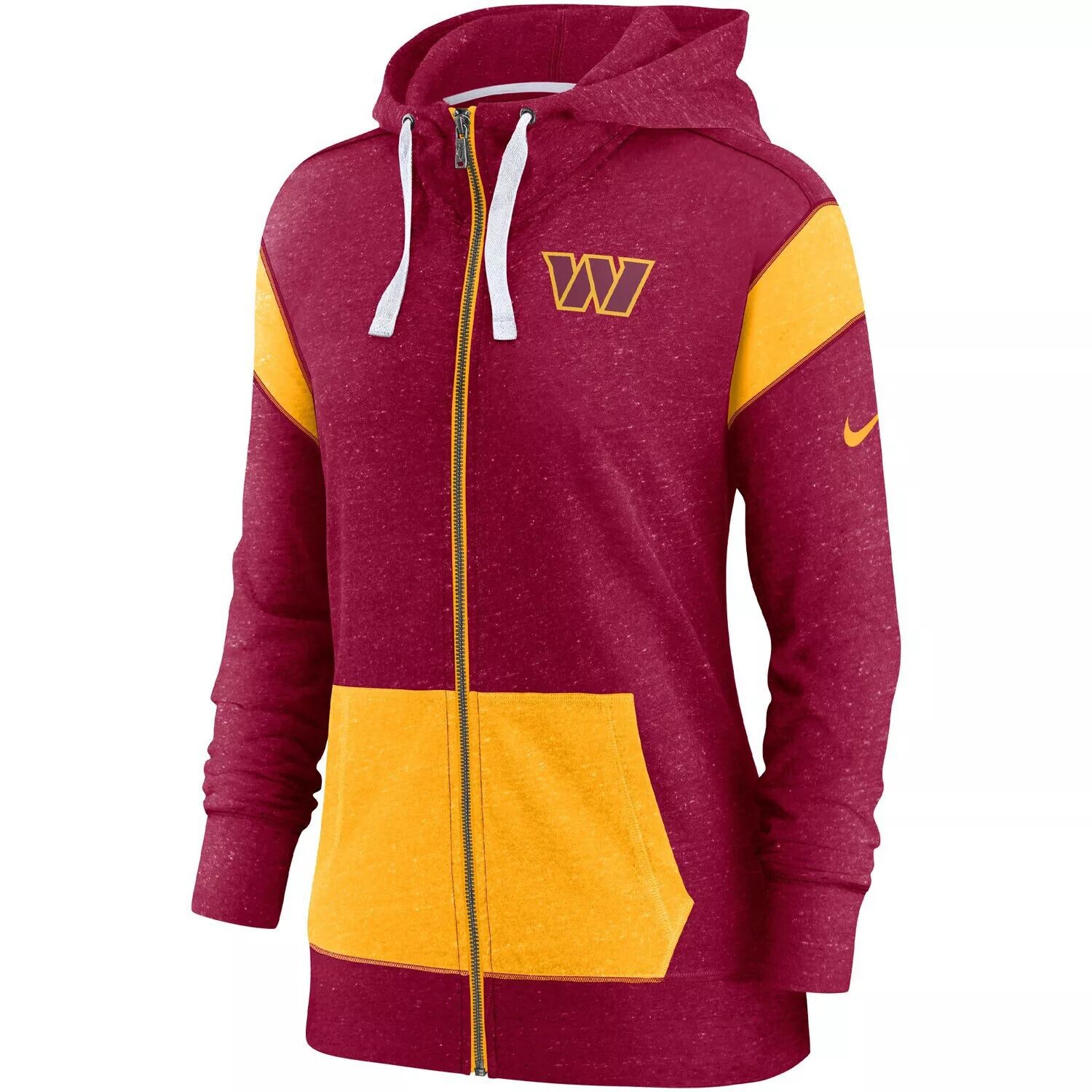Женская худи с молнией во всю длину Nike бордовый/золотой Washington Commanders Monaco Nike — фото 2