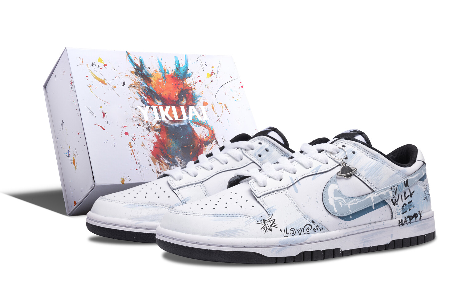 

Кроссовки Nike Dunk Skateboarding Shoes Unisex Low-top White/Black/Blue, голубой, Синий, Кроссовки Nike Dunk Skateboarding Shoes Unisex Low-top White/Black/Blue, голубой