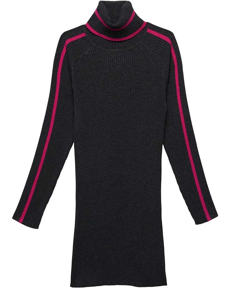 

Платье MILLY MINIS Racer Stripe Turtleneck Dress, цвет Charcoal/Pink