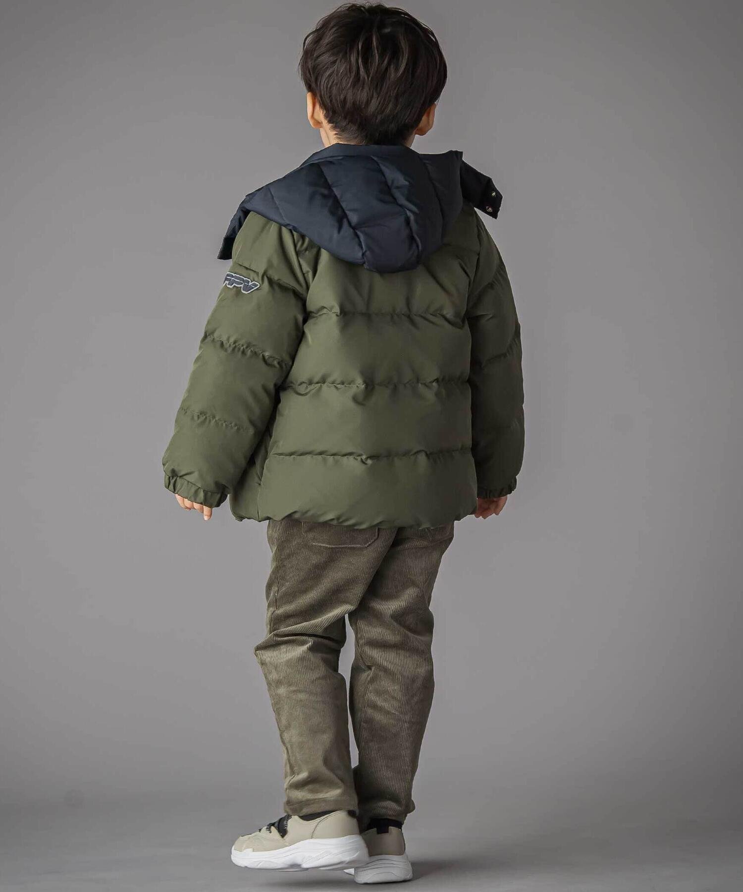 Пуховое пальто из тафты, подобранное по цвету (95–160 см) BeBe Petits Pois Vert, Green — фото 3