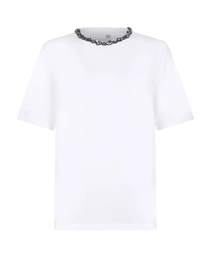 

Футболка, украшенная кристаллами Douuod Woman, белый
