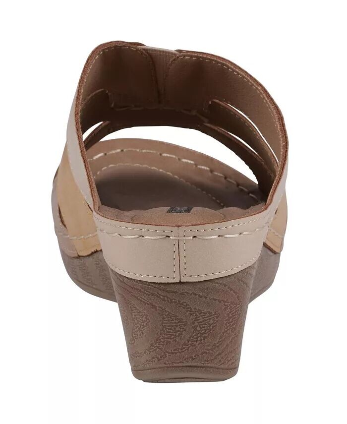 Женские босоножки на танкетке Delores с тройными ремешками GC Shoes, мультиколор — фото 3