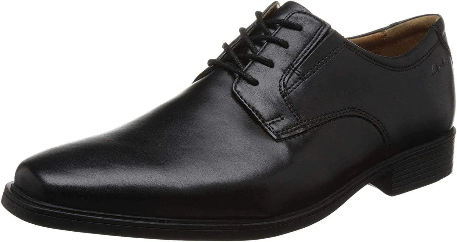 Черные кожаные туфли Clarks Tilden, гладкая кожа, размер 10