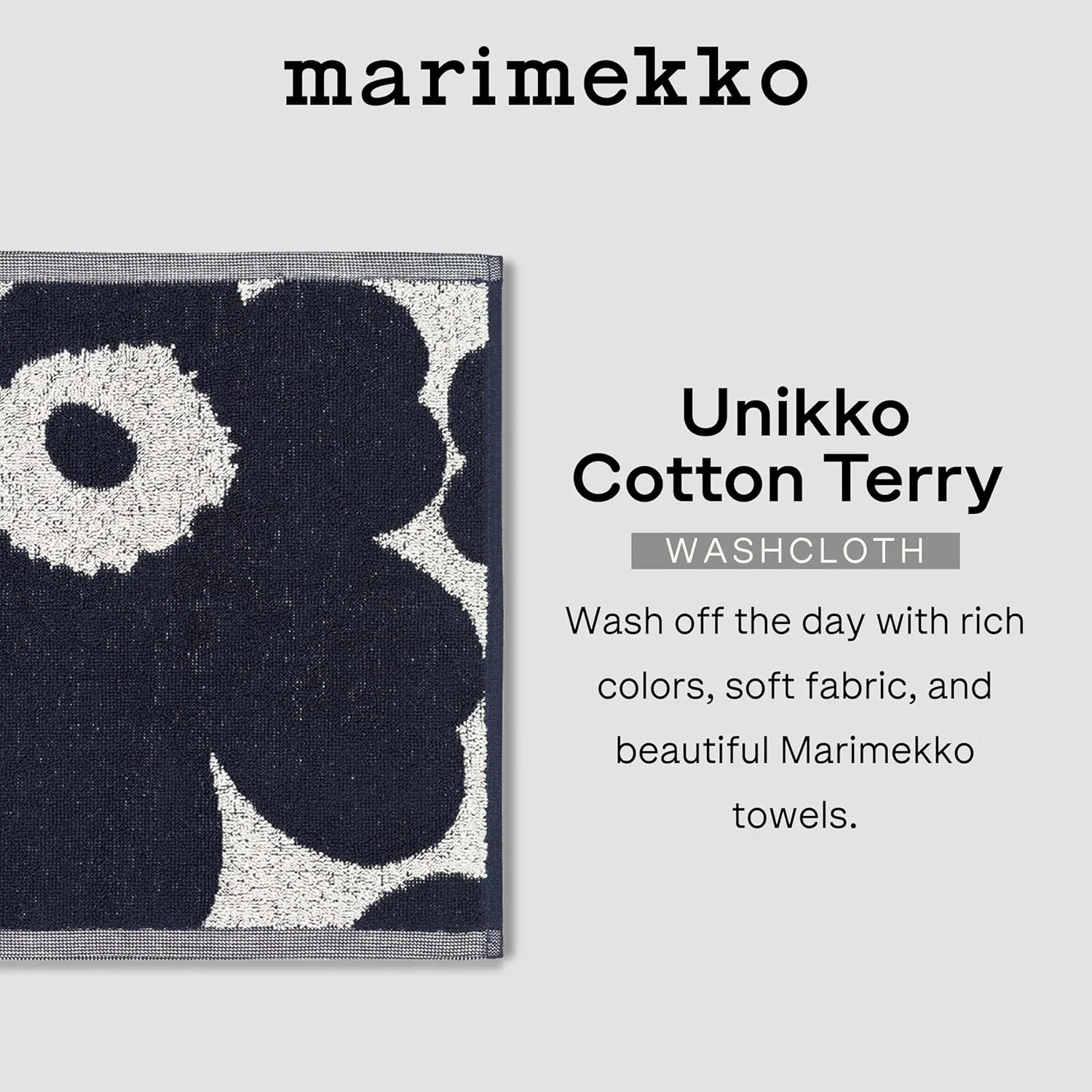 Мочалка Marimekko Unikko Terry Cotton Washcloth красная 30.5x30.5 см — фото 2