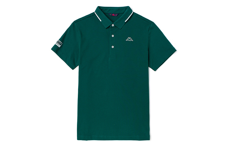 

Однотонная поло летняя мужская Kappa, сосново-зелёный-349