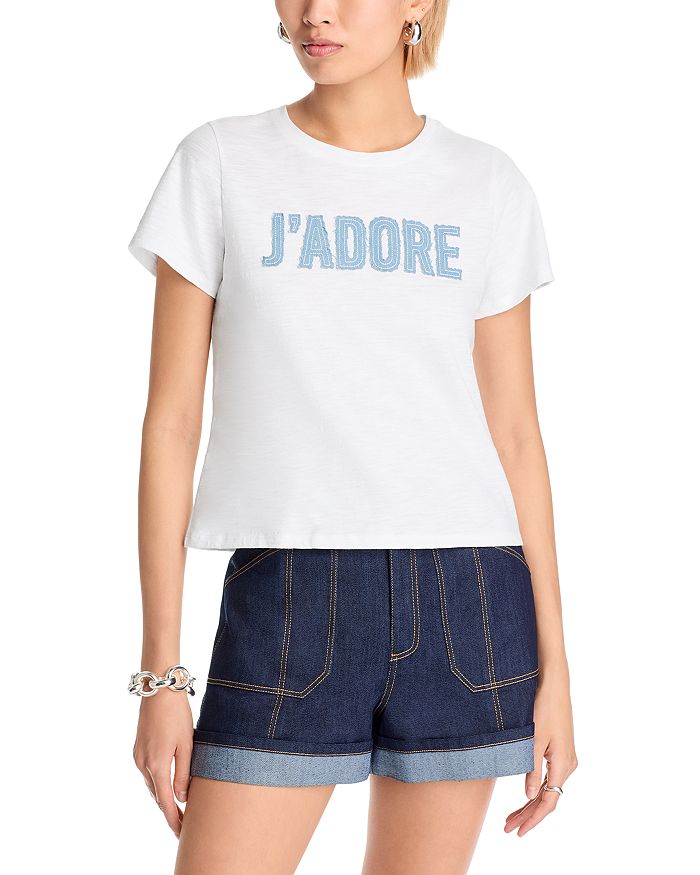 

Джинсовая футболка J'adore укороченная Cinq à Sept, белый
