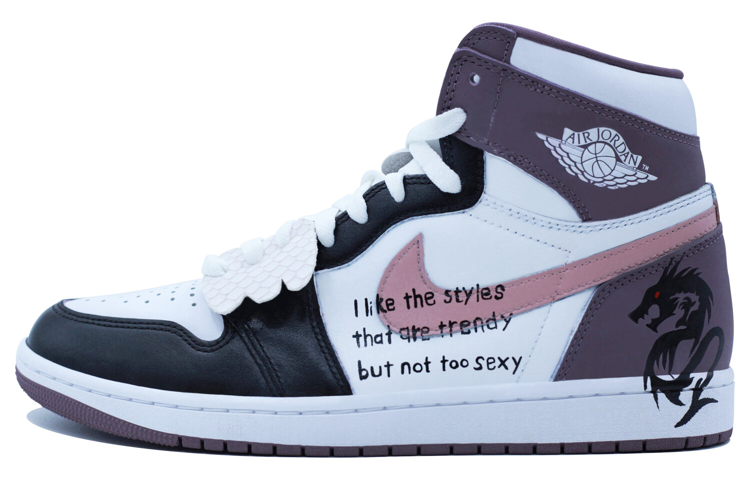 

Кроссовки Air Jordan 1 Vintage Basketball Shoes Unisex High-top Black/Purple, фиолетовый