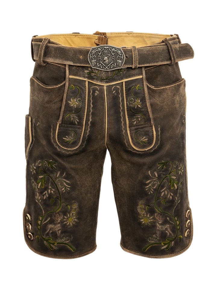 

MADDOX Кожаные брюки FLEESENSEE темно-коричневого цвета