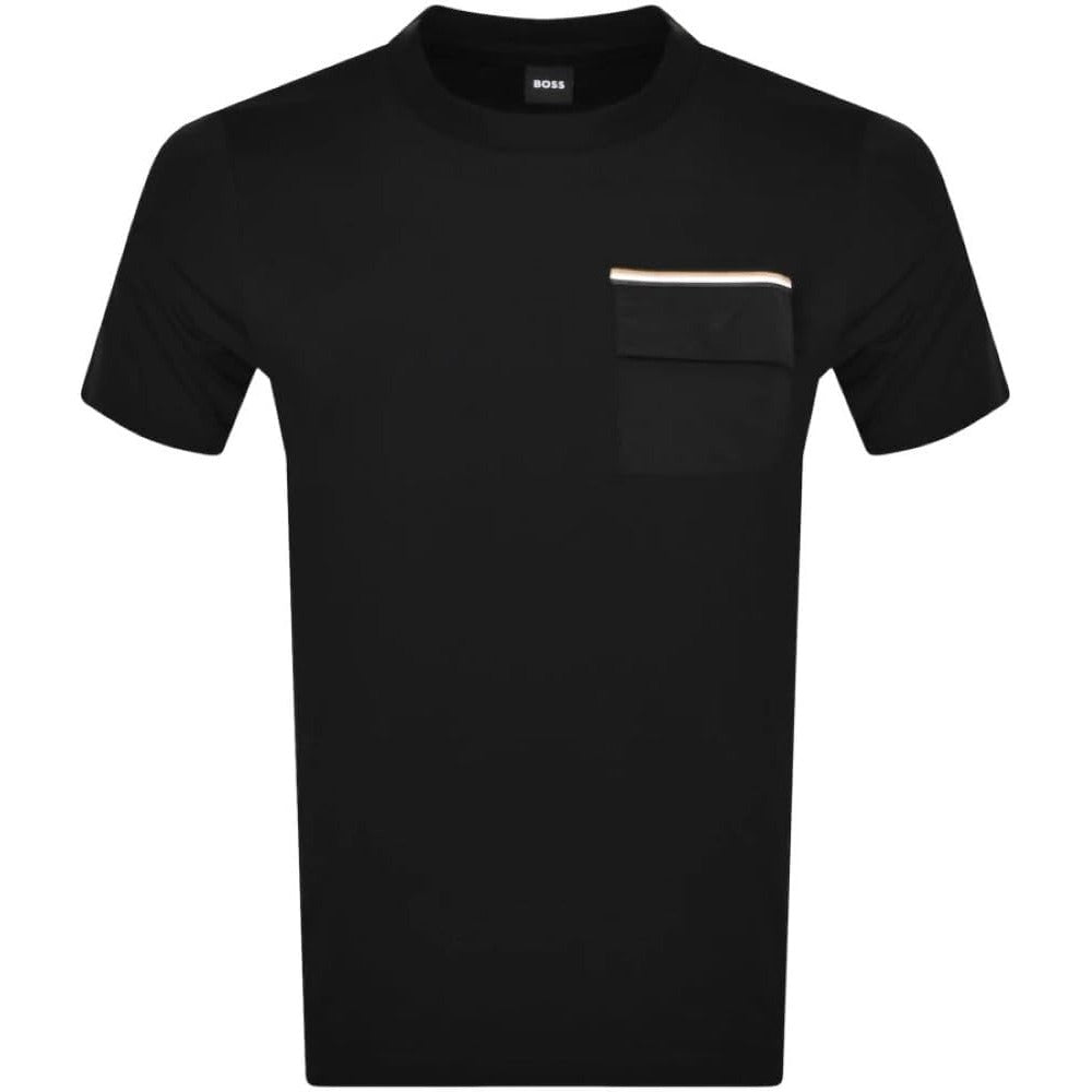 

Мужская футболка Hugo Boss Cessin 25 с коротким рукавом и передним карманом, черная