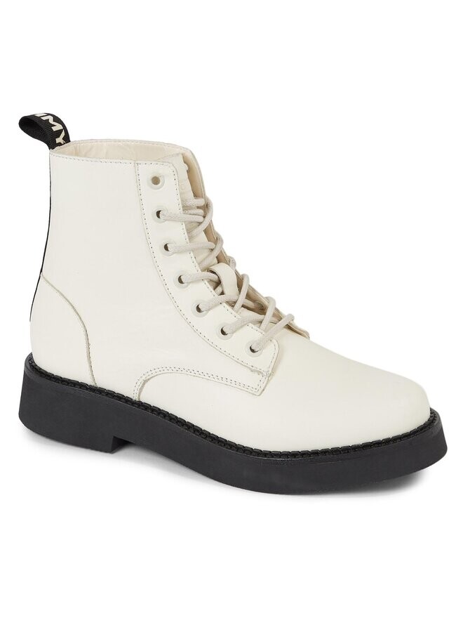 Ботинки на плоской подошве Tjw Lace Up Flat Boot Tommy Jeans, экрю — фото 2