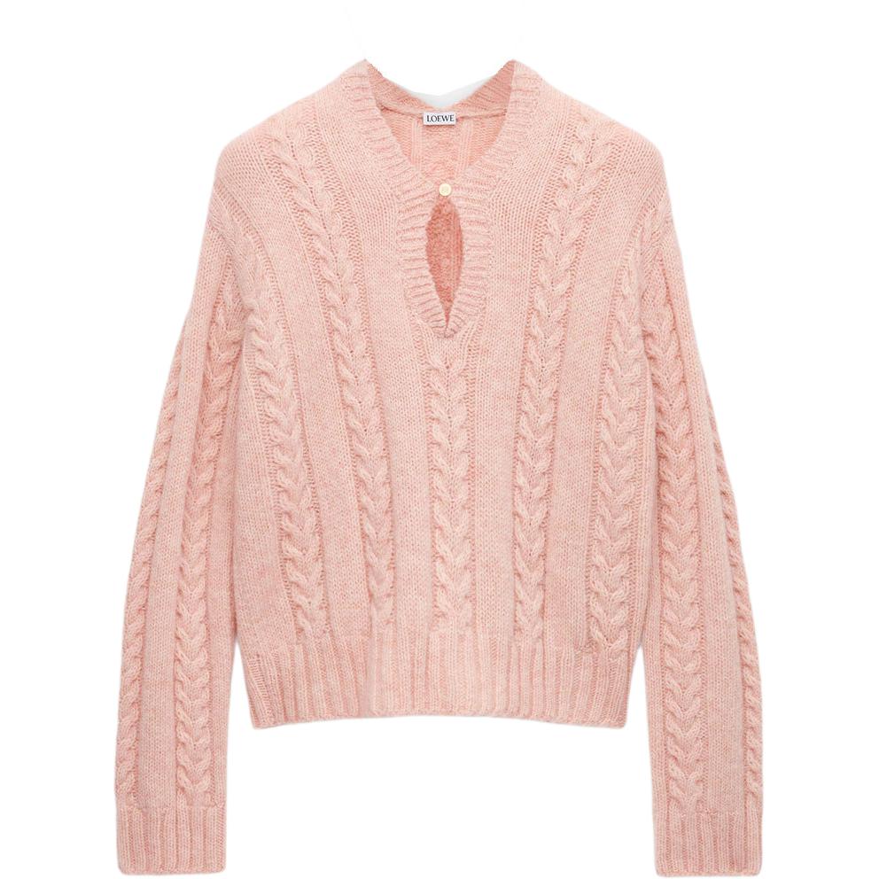 

Вязаный свитер с V-образным вырезом LOEWE, розовый