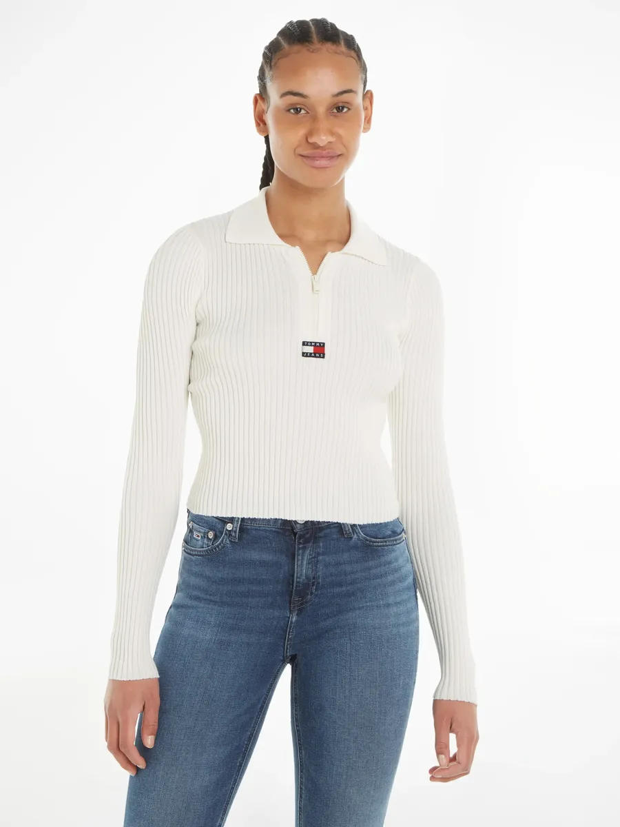 

Вязаный свитер Tommy Jeans с фирменным лейблом Tommy Jeans, белый
