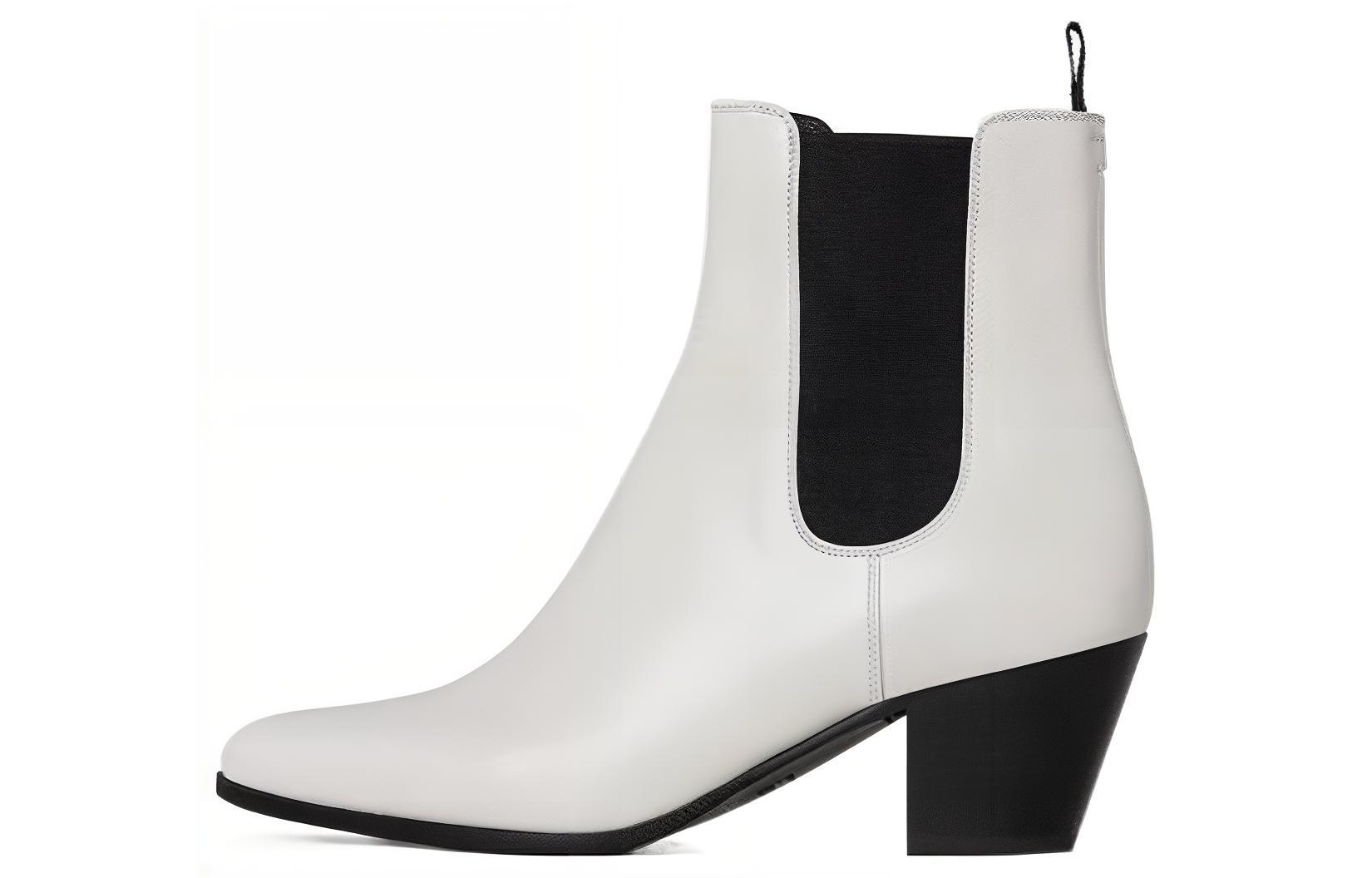 CELINE Короткие ботинки челси SAINT GERMAIN DES PRES 5,5 см, женские, белые