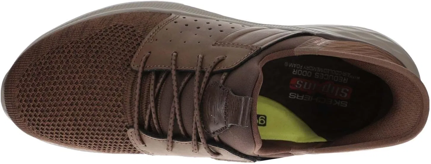 Туфли Skechers Garner Newick 210803 Men's Shoes, Dark Brown Textile Synthetic — фото 2