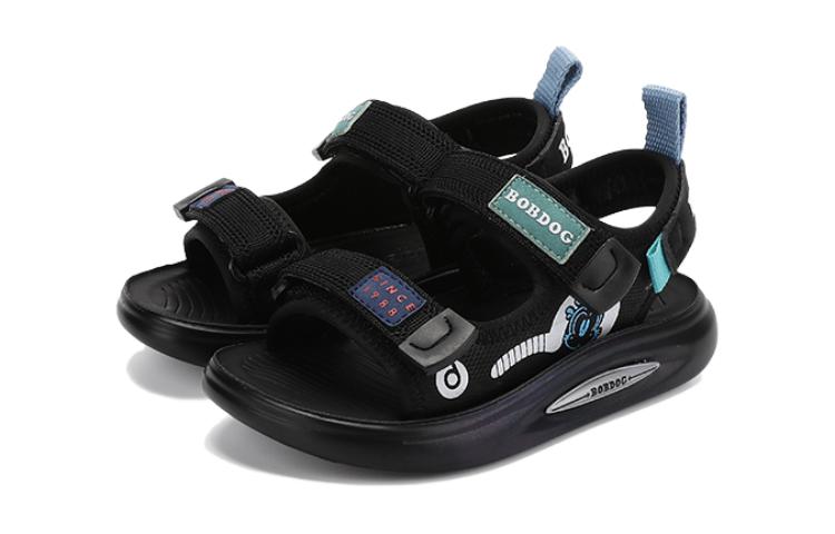 

Антискользящие износостойкие низкие детские сандалии Kids' BOBDOG, светло-серый/черный