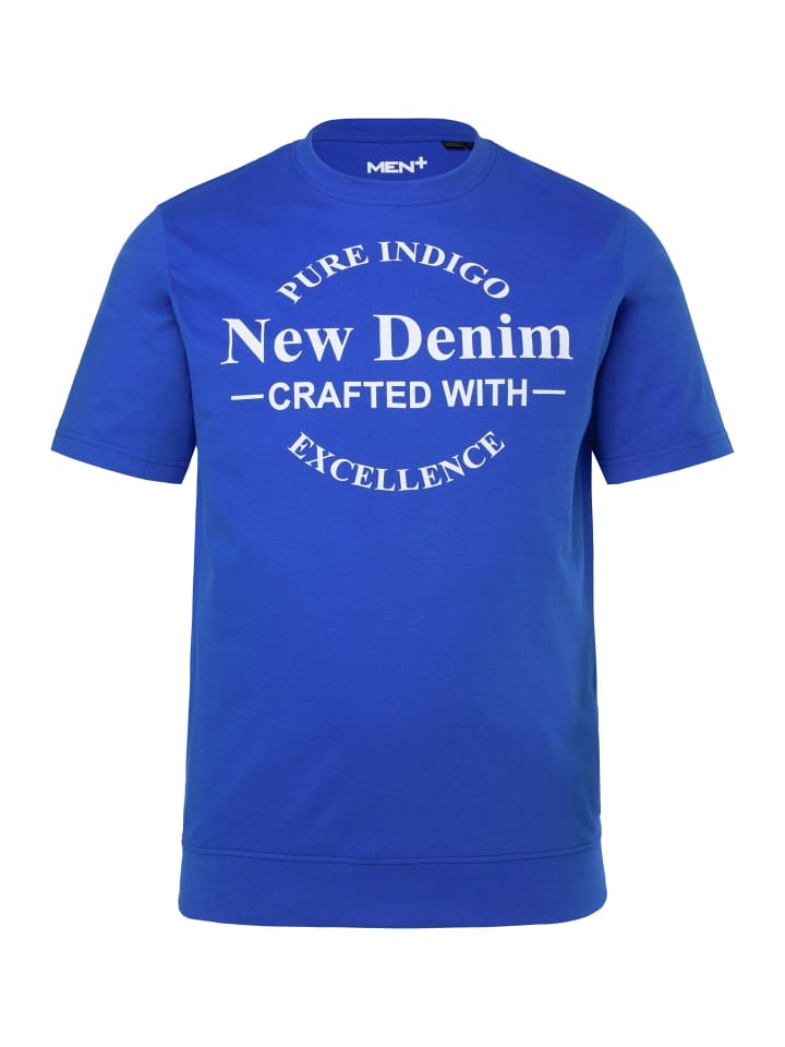 

Футболка с короткими рукавами кобальтово-синего цвета Men Plus, Синий, Футболка с короткими рукавами кобальтово-синего цвета Men Plus