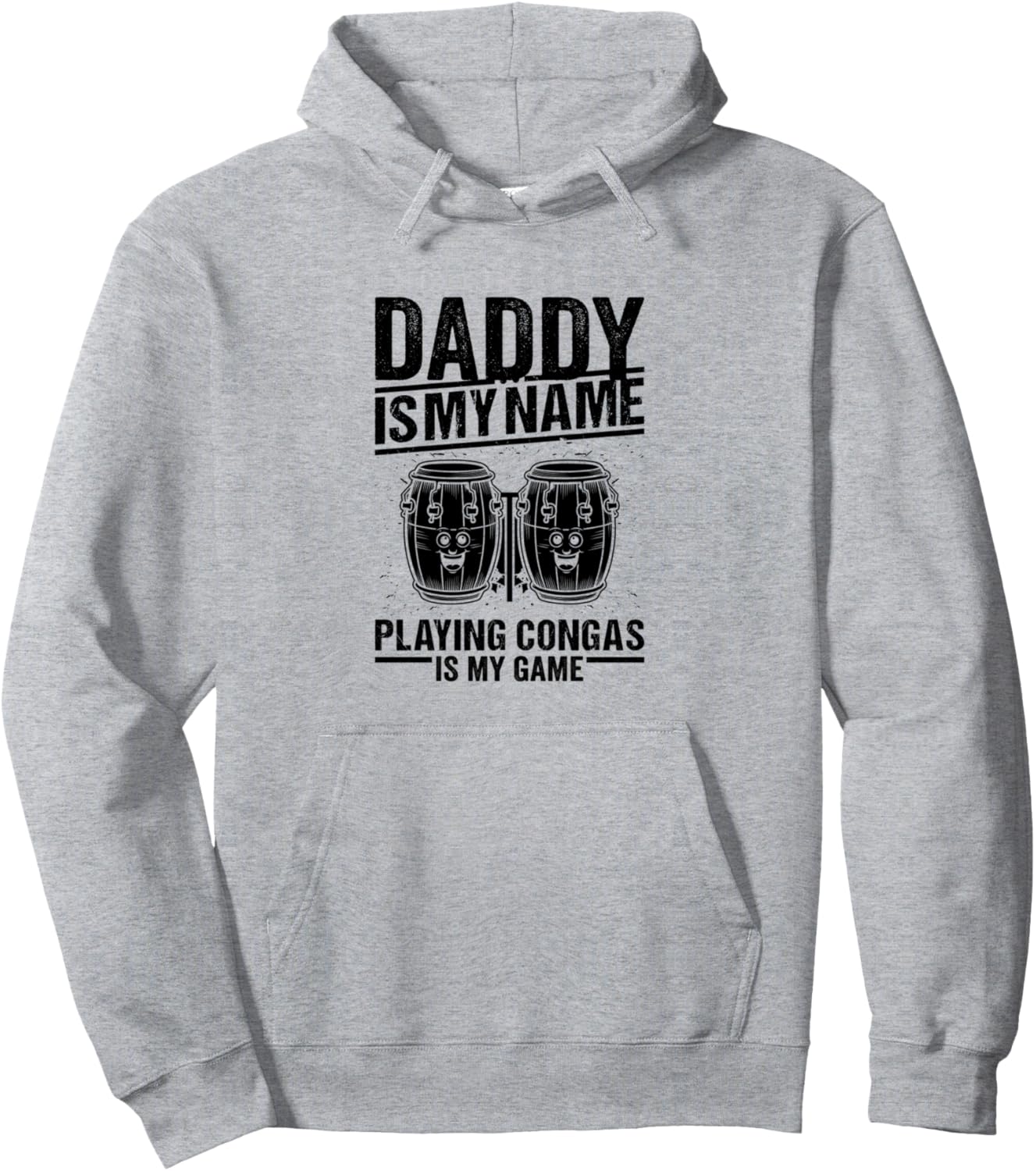 

Меня зовут Папа, я играю в конги - Худи «Папа-конга» Daddy Conga Drummer Daddy Conga Drum Player, серый