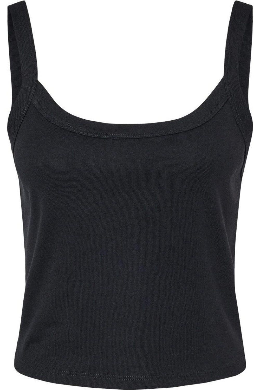 

Женская майка BELLA + CANVAS с микроребристым узором на тонких бретельках, цвет solid black blend