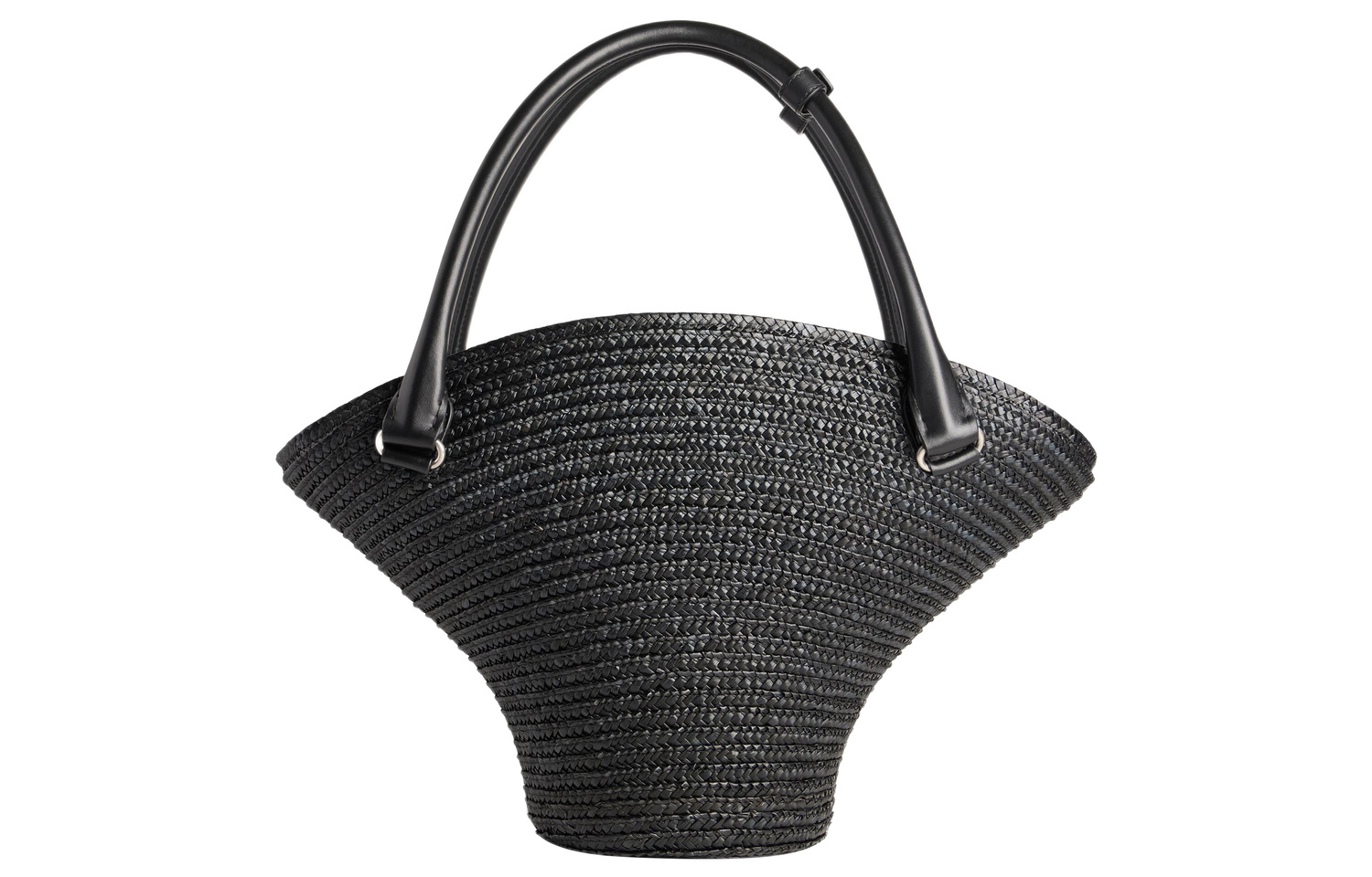 Соломенная сумка среднего размера женская черная Balenciaga, Set (Bag+Dust Bag) — фото 4
