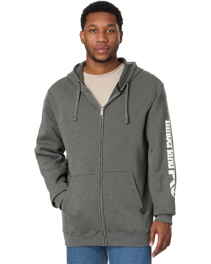 

Толстовка Timberland PRO Big & Tall Hood Honcho Sport Full-Zip Hooded Sweatshirt, цвет Dark Charcoal Heather/White