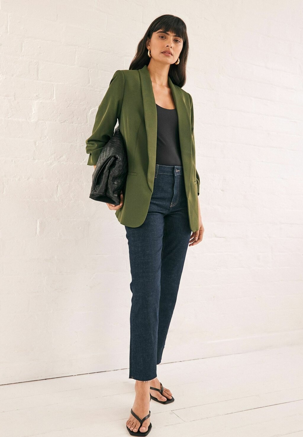 

Короткое пальто RUCHED SLEEVE TALL REGULAR FIT Next, зеленый