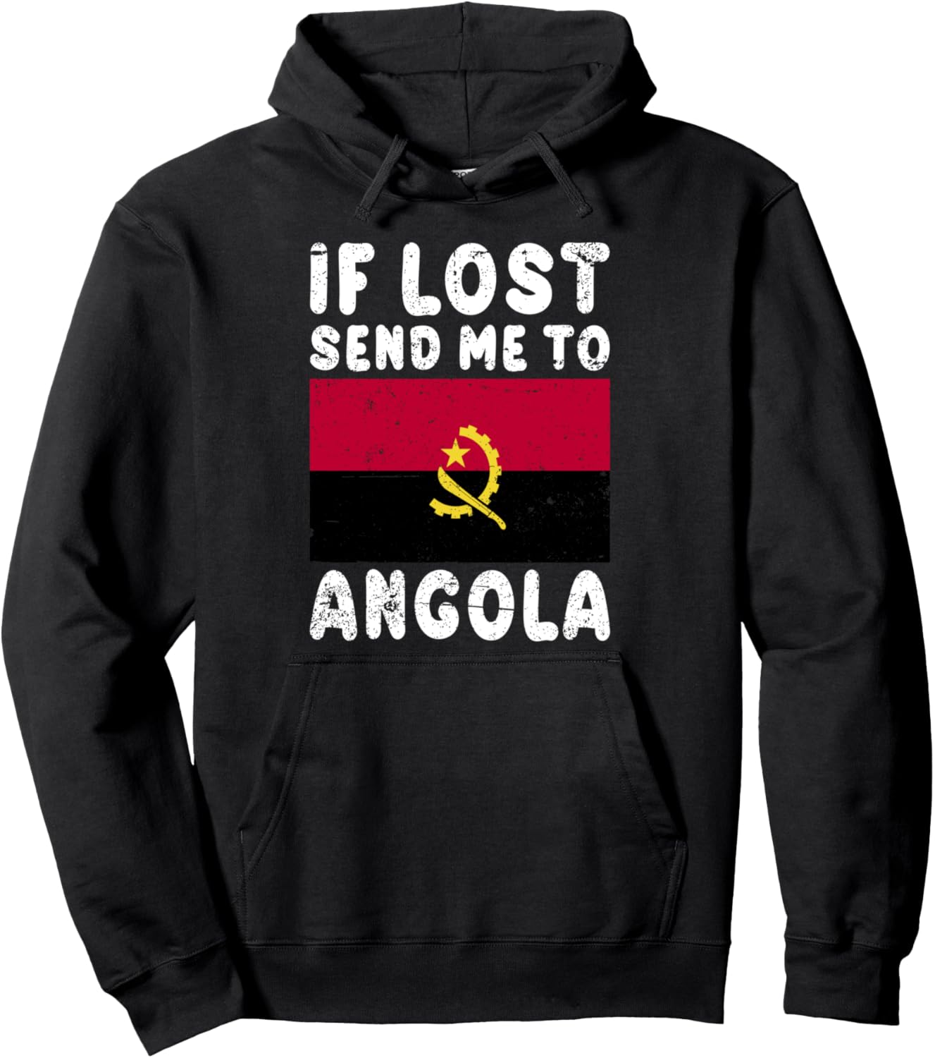 

Сувенир с ангольским флагом - Если потеряется, отправьте меня в Анголу. Толстовка Angola Souvenir, черный