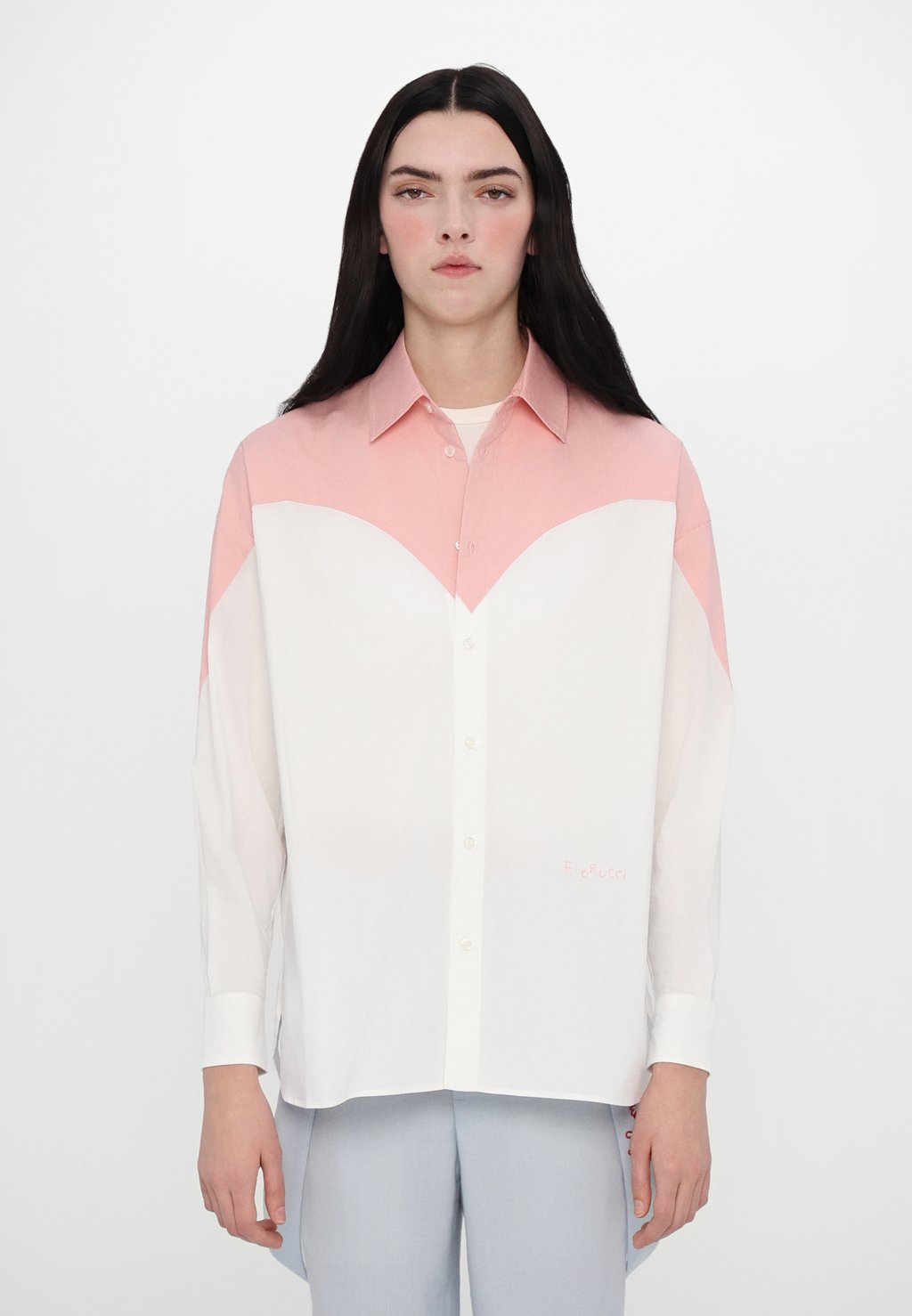 

Блузка на пуговицах EMBROIDERED HEART SHIRT Fiorucci, белый