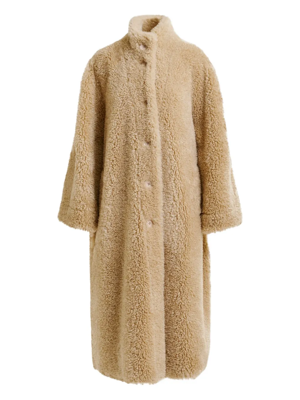 

Шуба Ispot из шерпы с воротником-стойкой Essentiel Antwerp, нейтральный