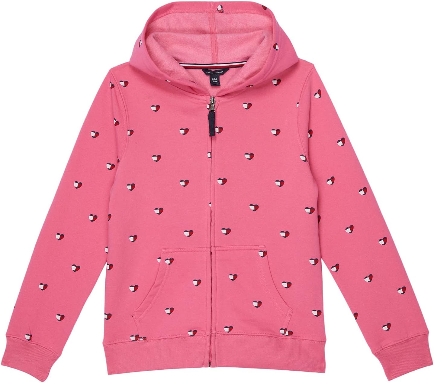 

Флисовый свитер с круглым вырезом для девочек от Tommy Hilfiger, Hot Pink Heart Fb11