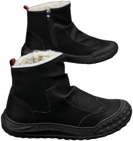 

Мужские утепленные флисом ботинки до щиколотки, теплая зимняя повседневная обувь с боковой молнией для улицы и ежедневной носки, изолированная обувь для холодной погоды для мужчин Txlkgqw, черный