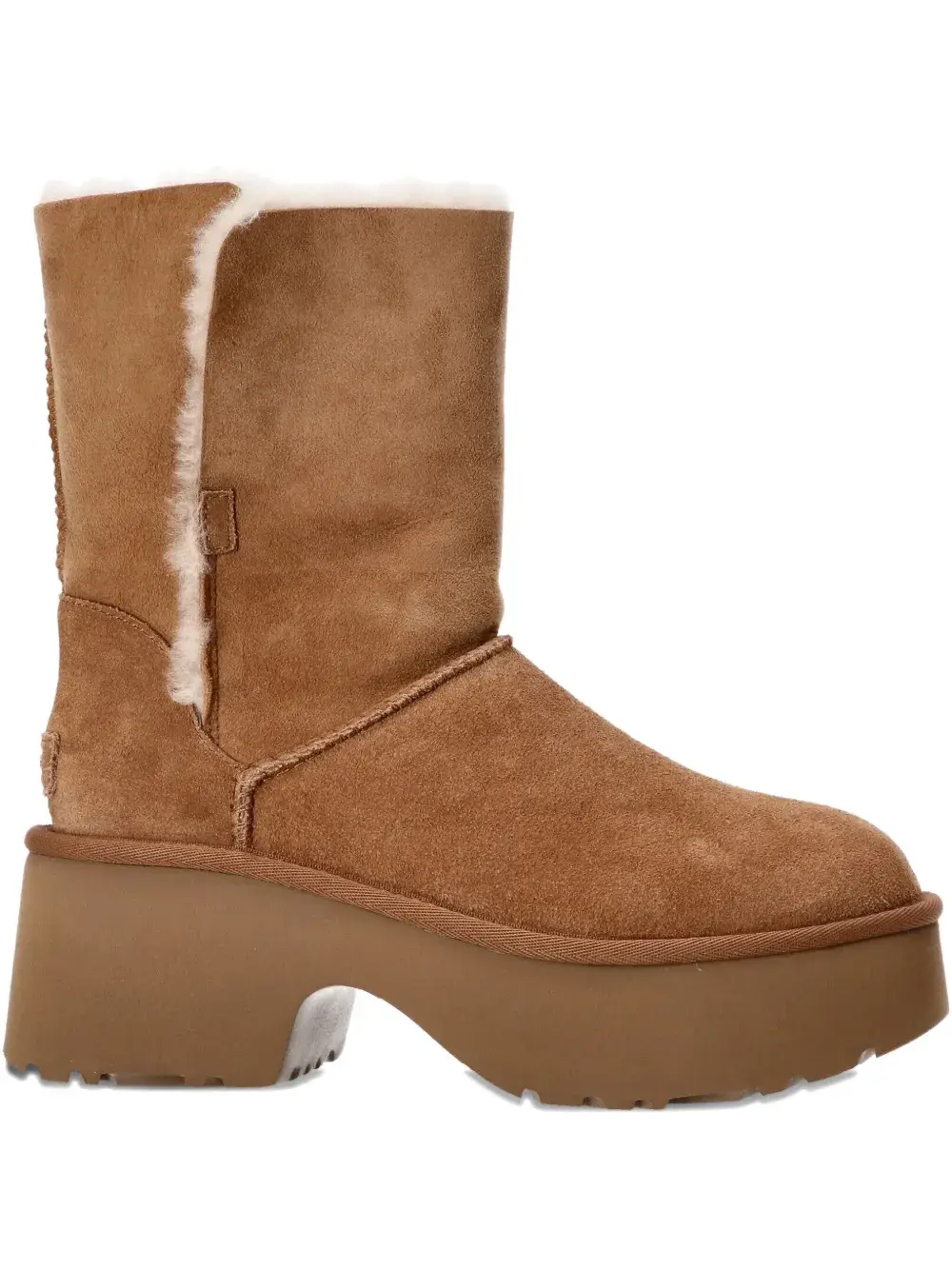 Ботинки из замши на платформе UGG, коричневый