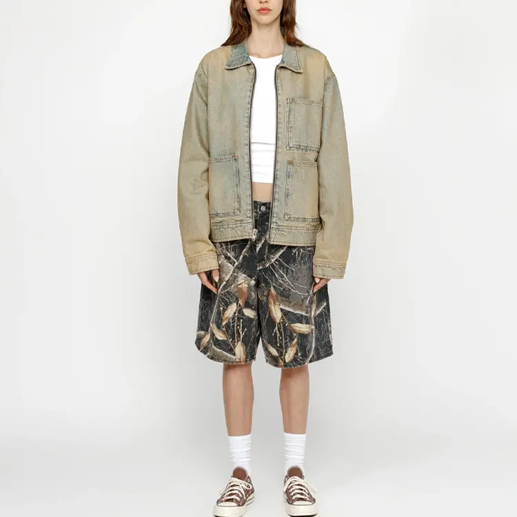 Летняя коллекция 2024 года Джинсовые шорты унисекс камуфляж Stussy, цвет Camouflage — фото 3
