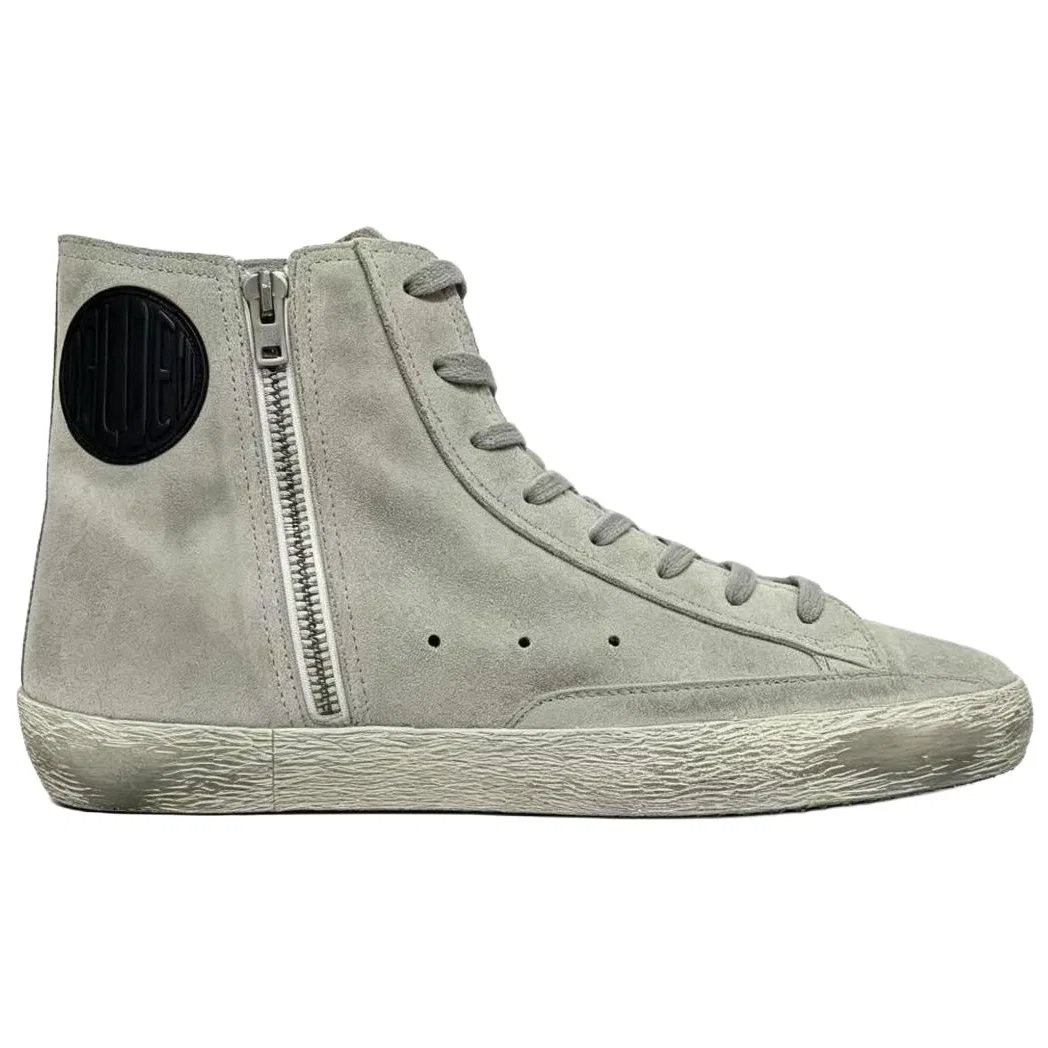 Кеды высокие Skateboard Golden Goose серые — фото 3