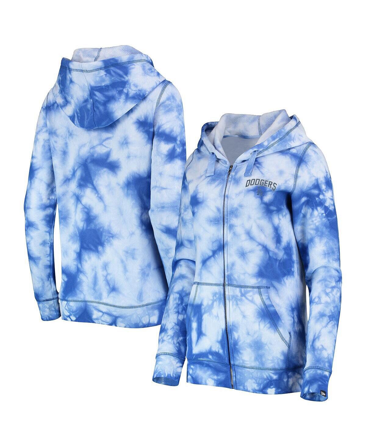 

Женская толстовка с молнией во всю длину Royal Los Angeles Dodgers Tie Dye New Era
