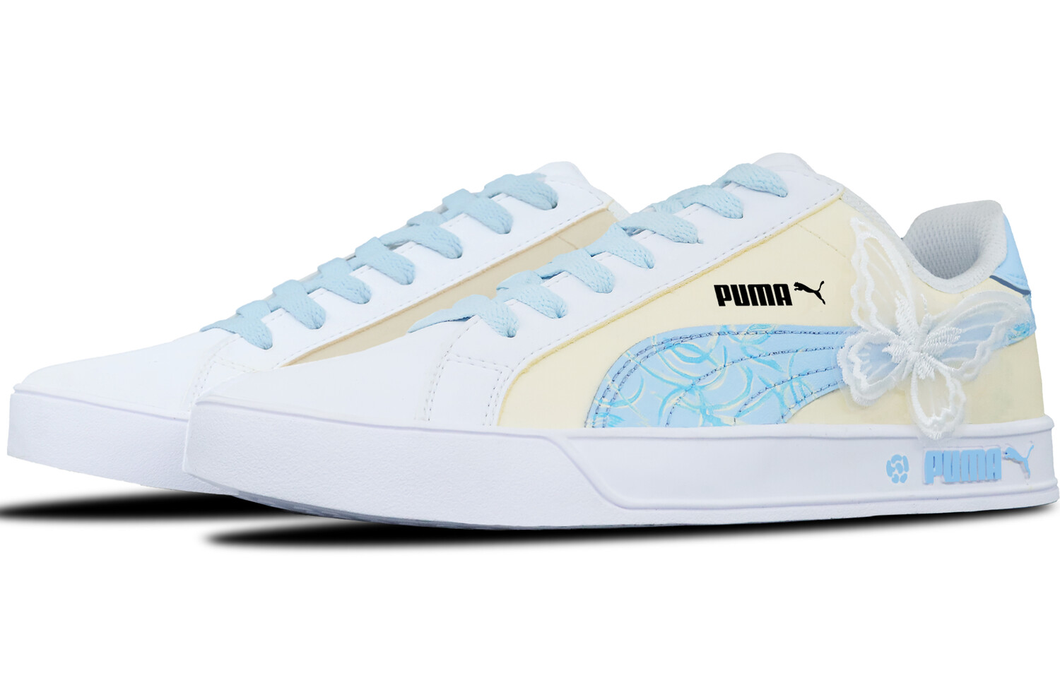 

Кроссовки Puma Smash Vulc Skateboarding Shoes Women's Low-top White/Blue/Yellow, белый